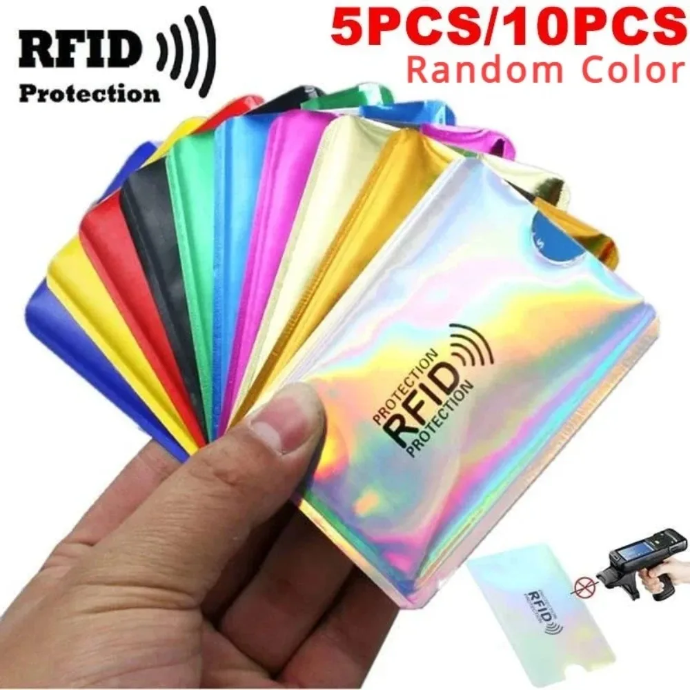 10Pcs RFID 차단 슬리브, 신원 도난 방지 신용 카드, 직불 카드, 투명 플라스틱 슬리브 용 보안 슬리브
