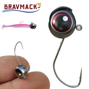 10개/팩 2.5g 3g 5g 납 헤드 지그 훅 바브드 루트 네드 훅 낚시 T-테일 소프트 루어 태클 큰 눈 낚시 바늘