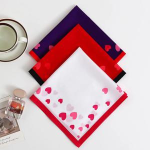 3Pcs 숙녀 부드럽고 편안한 얇은 흡수성 닦아 땀 면 인쇄 손수건 흡수성 닦아 땀 핸드 타월 43cm