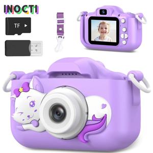 어린이 디지털 카메라 SD 카드 장난감 남아 여아 1080p HD 화면 야외 만화 공룡 카메라 사진 비디오 생일 선물