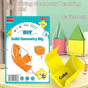 1세트 공간 사고력 훈련 DIY 수학 학습 책 3D 기하학 조용한 책 어린이용 몬테소리 교육 추적 워크북