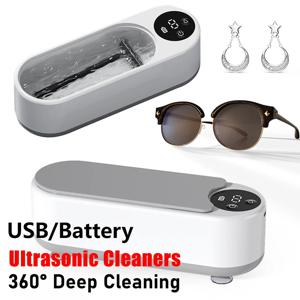 초음파 보석 세척기 휴대용 안경 세척기 틀니 세척기 동전 및 틀니용 고주파 진동