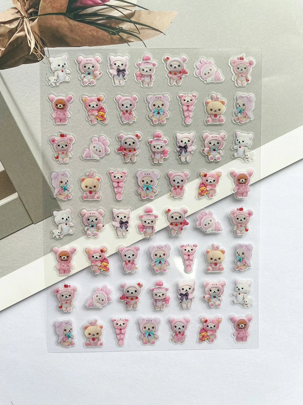 미니 귀여운 리락쿠마 빵 DIY 수하물 태그 스티커 네일 아트 여행 가방 스크랩북 핸드북 휴대폰 케이스 방수 스티커