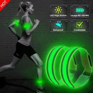 USB 충전식 안전 벨트 팔 다리 경고 밴드 자전거 라이트 야외 스포츠 야간 러닝 암밴드 LED 램프