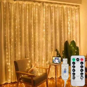 100-600LED 생일 장식 LED 8 모드 크리스마스 라이트 USB 커튼 스트링 라이트 웨딩 요정 라이트 나비다드 새해 2026