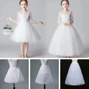 새로운 화이트 걸스 페티코트 크리놀린 1/2/3 후프 짧은 언더스커트 볼 가운 페티코트 어린이용