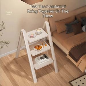 소형 휴대용 가정용 접이식 사다리 - 두꺼운 탄소강, 실내용, 가정 청소, 장식, 공간 절약에 이상적