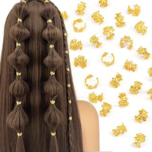 40개 덩굴잎 모양 합금 헤어 브레이드 링 빈티지 헤어핀 드레드락 여성 소녀 여름 헤어 액세서리 Loc 헤어 주얼리