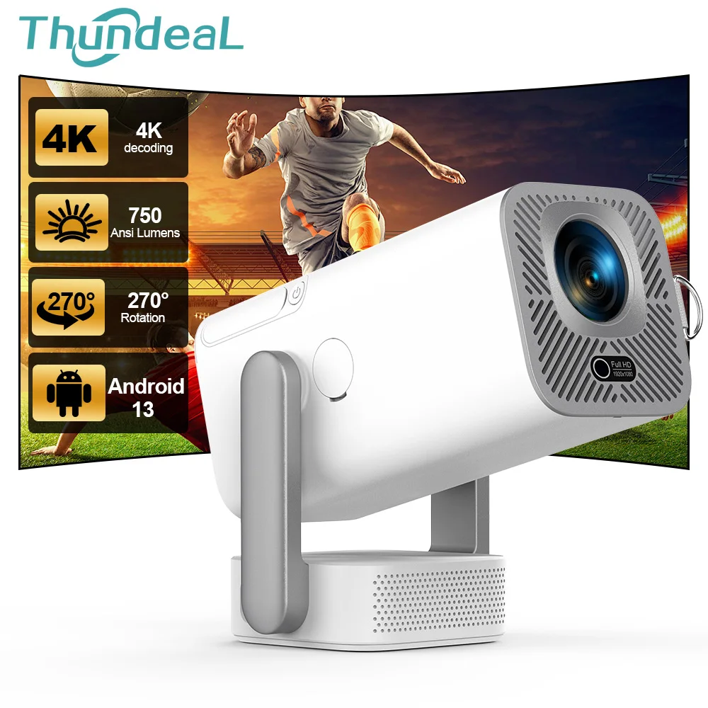 ThundeaL 풀 HD 프로젝터 TD80Pro 1080P 4K 프로젝터 750Ansi 미니 휴대용 프로젝터 TD80 Pro TD80W 업그레이드 홈 무비 비디오