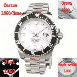 남성용 40mm 커스텀 시계 로고, 고급 오토매틱 기계식 시계, 다이빙 방수, 사파이어 야광 세라믹 베젤, 120 클릭