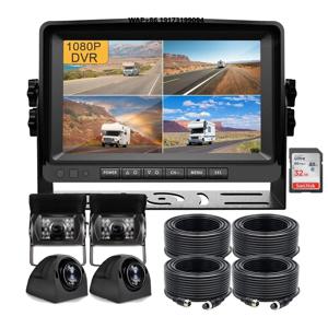 10.1인치 IPS 스크린 DVR, 4분할 화면, 12-24V, 360도 아나로마틱 사이드 리어 키트, 트럭용 후방 주차 보조 장치