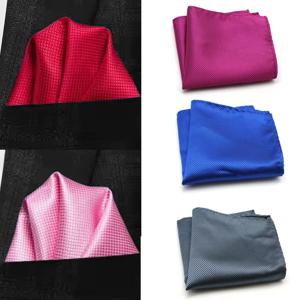 남성용 패션 다크 레드 그리드 패턴 포켓 스퀘어 비즈니스 청색 그리드 클래식 수트 냅킨 손수건 셔츠 액세서리