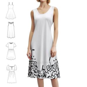 레터레 보헤미안 시크 드레스 우아한 패션 비치 웨딩 파티 가운 캘리그래피 손글씨 여성 의류