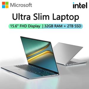 신형 15.6인치 휴대용 노트북 인텔 6500Y 32GB RAM 2TB SSD 윈도우 11 5000mAh 백라이트 키보드 지문인식 오피스 게이밍 노트북 PC