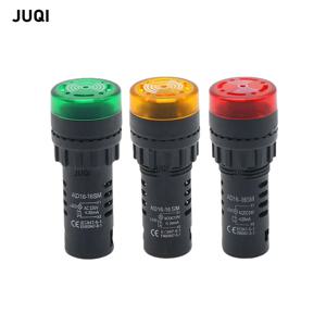 1PCS AD16-16SM 부저 12V 24V 110V 220V 16mm 플래시 신호등 빨간색 LED 활성 부저 경고음 표시기 빨간색 녹색 노란색