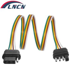 트레일러 와이어 전원 코드 4 핀 커넥터 프롱 플러그 스위트 배선 하네스 확장 Pvc 라이트 어댑터 키트 견인