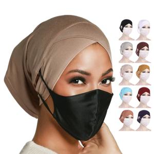 패션 여성 인스턴트 Hijabs 이마 크로스 귀 피어싱 풀오버 모자 민족 Headscarf 하단 모자 이슬람 Turban Bandana