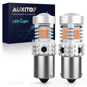 AUXITO 2Pcs BA15S P21W LED 하이퍼 플래시 없음 앰버 옐로우 T20 W21W 7440 WY21W 1156 BAU15S PY21W LED 전구 자동차 방향 지시등 12V