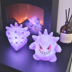 Gengar 포켓몬 피카추 야간 조명 귀여운 애니메이션 부드러운 빛 침실 머리맡 LED 라이트 룸 장식 크리스마스 어린이 장난감 선물