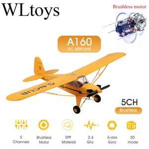 RTF 브러시리스 모터 리모컨 비행기, RTF 2.4G, 3D 6G, Wltoys A160 업그레이드 J3-CUB, 비행 준비 완료, 핫 세일