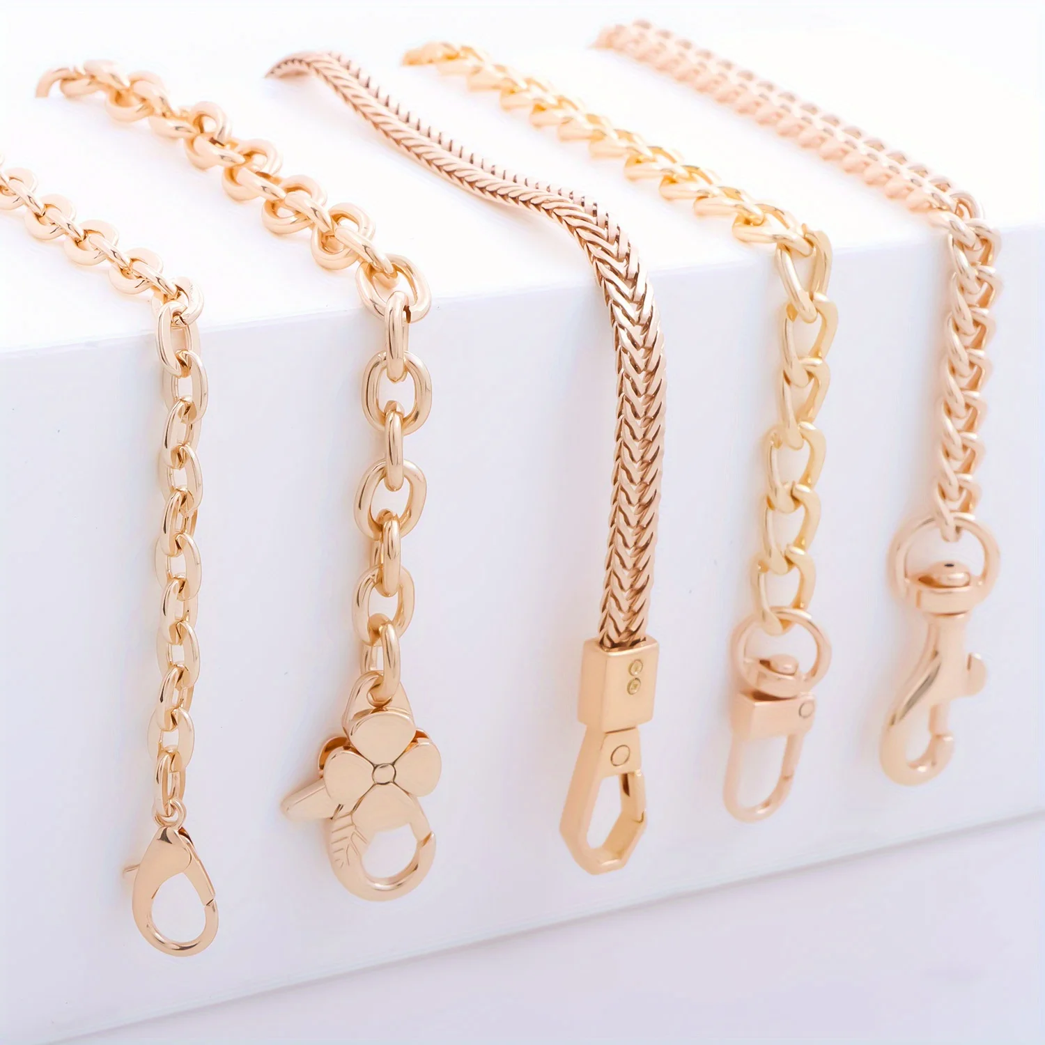 지갑 체인, 금속 버클이 있는 플랫 백 체인, DIY 지갑용 체인 지갑 스트랩, 지갑, 핸드백, 숄더백, 크로스바디 백