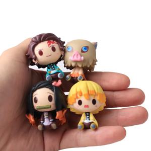 4 개/대 애니메이션 악마 슬레이어 Kimetsu No Yaiba 그림 Q Posket Kamado Tanjirou Kamado Nezuko Agatsuma 그림 장난감 4-5cm