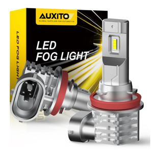 AUXITO 2Pcs H11 LED 안개 전구 H8 H9 9006 HB4 9005 HB3 LED 12V DRL 자동차 주간 러닝 자동 램프 6500K 흰색 3000K 노란색