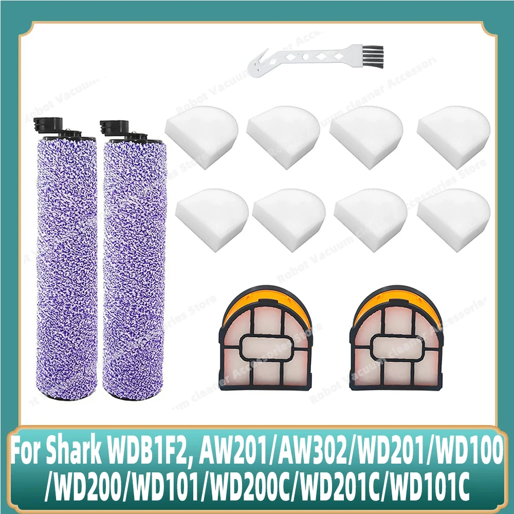 Shark WDB1F2 WD201 WD201C WD100 HydroVac XL 3-in-1 진공 청소기 액세서리 롤러 브러시 필터 부품과 호환 가능