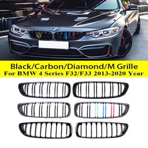 앞 범퍼 신장 광택 블랙 카본 크롬 그릴 Refiti M 컬러 그릴 커버 BMW 4 시리즈 F32 F33 F36 F80 F82 2013-2020