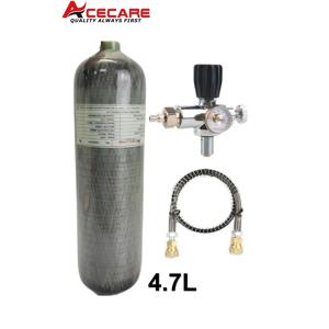 ACECARE 탄소 섬유 실린더 고압 탱크 충전 레귤레이터, HPA 다이빙 필 스테이션, 스쿠버 M18 * 1.5, 4500Psi, 300Bar, 4.7L