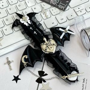 창의적인 디자인 블랙 컬러 유틸리티 나이프 날개, 하트 문 스타일 봉투 커터, 레트로 유럽 상자 커터, 학생용품