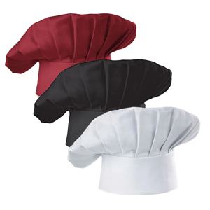 흰색 요리사 모자, 음식 서비스 주방 작업 모자, 호텔 레스토랑 수통 베이커리 베이커, 가정용 요리 모자, 높이 22cm, 3 개