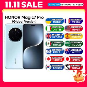 글로벌 버전 Honor Magic7 Pro 5G 스마트폰 스냅드래곤 8 엘리트 6.8인치 120Hz OLED 디스플레이 100W 고속 충전 200MP IP68&IP69 eSIM