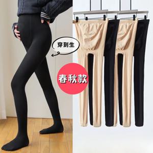 여성용 출산 스타킹 조정 가능한 전체 지원 임신 팬티 스타킹 겨울 열 양털 안감 임신을위한 불투명 스타킹