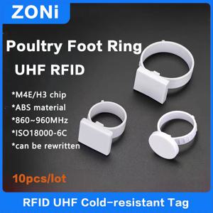 10pcs RFID UHF 동물 다리 반지 태그 발 반지 치킨 오리 거위와 비둘기 가금류 전자 태그 번식 추적 성