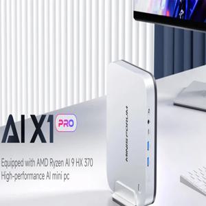 MINISFORUM AI X1 Pro AMD AI 9 HX 370 지문 AI 컴퓨터 128GB 4TB WiFi7 BT5.4 내장 135W OCulink 대용량 저장 장치 미니 PC