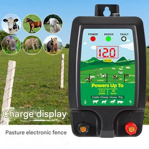 10KM 범위 전기 울타리 에너자이저 - 소/말용 태양광/배터리/AC 전원 방식, 방수 디자인 및 안전 펄스 억제 기능 탑재