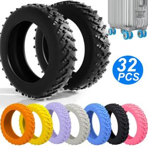 32/8Pcs 수하물 용 두꺼운 질감 실리콘 바퀴 보호대 소음 감소 여행 수하물 바퀴 커버 수하물 액세서리