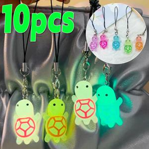 10/5/2개 야광 만화 3D 거북이 열쇠고리 캔디 컬러 동물 참 키링 포함 어린이 장난감 학생 DIY 배낭 장식 선물