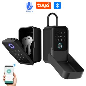 방수 키 안전 TTlock/Tuya 지문 블루투스 키 박스 App 원격 잠금 해제 벽 마운트 보안 잠금 상자 안전 상자 자물쇠