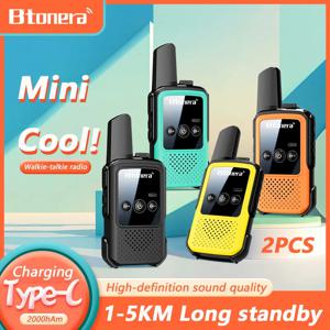 BTONERA BT300 MiniWalkie Talkie 양방향 라디오 2 PCS 어린이 워키 토키 PMR/FRS 통신 라디오 캠핑 장난감 휴대용