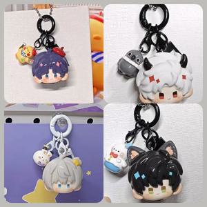 사랑과 깊은 공간 Q 버전 고양이 Aster Zayne 수지 키 체인 펜던트 ACG 장난감 소장품 애니메이션 팬을위한 고가 만화 스타일