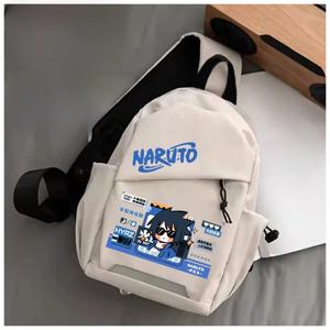 나루토 ippuden 남자 야외 스포츠 사이클링 Crossbody 가방 캐주얼 세로 사각형 나일론 패브릭 지퍼 클로저 레저 가방