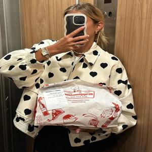 가을 여성용 물방울 무늬 숏 코트 루즈핏 패션 스트릿 자켓 캐주얼 지퍼 포켓 아우터웨어 2025 시크 라펠 넥 여성 코트