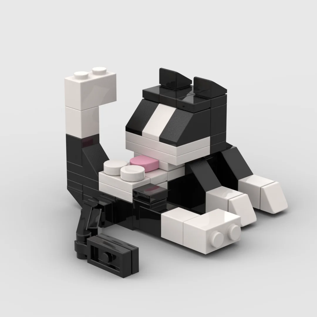 동물 시리즈 62Pcs MOC 벽돌 고양이 Figires DIY 빌딩 블록 어린이 교육 장난감 어린이 생일 선물