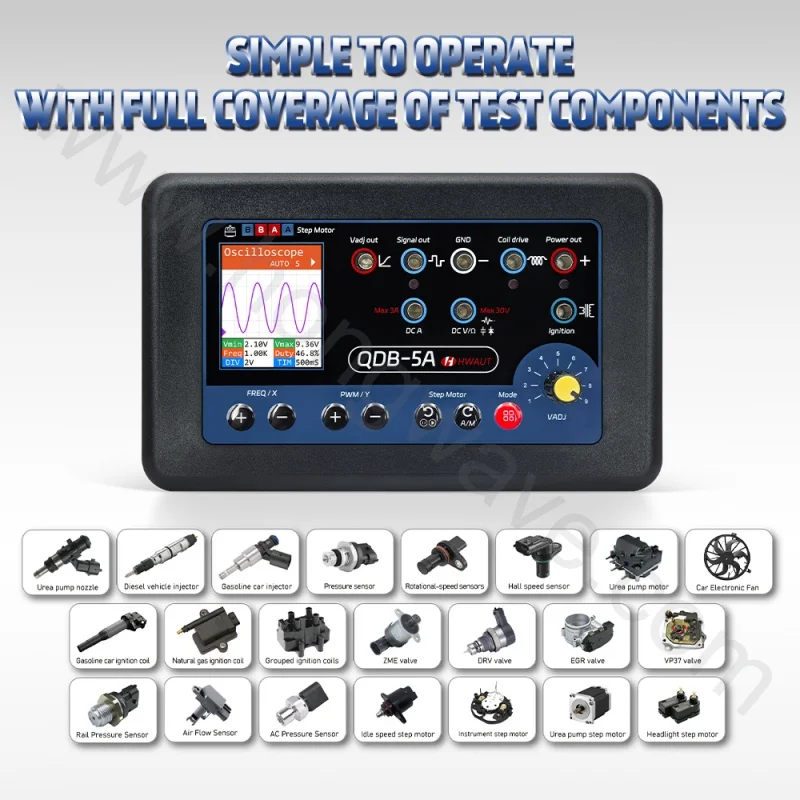 QDB 3A 4A QDB-5A 자동차 액추에이터 테스터 오실로스코프 멀티미터 PWM 신호 발생기 스테퍼 모터 드라이버 점화 코일 도구