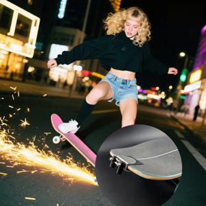 롱보드 더블 킥 스케이트보드, 스파크 점화기, 설치가 간편한 무타공 스케이트보드 스파크 슬라이더 장치 등 재미있는 스케이트보드 파티 액세서리 및 촬영 소품, 스케이트보드 매니아에게 적합하며, 밤에 라이딩과 크리스마스, 할로윈 등 휴일 축하 행사에 적합합니다. 스케이트보드 선물 및 취미 활동가를 위한 선물