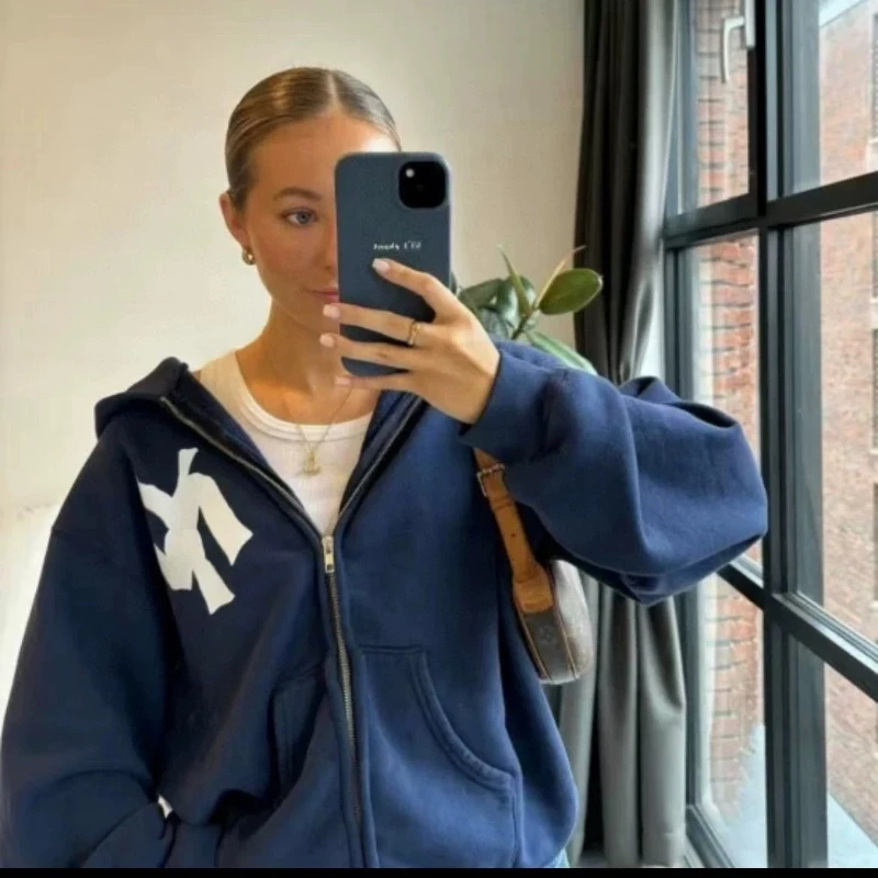 Y2K 스웨트셔츠 코트 프린팅 사진 지퍼 스포츠 가디건 힙합 고품질 아웃도어 스포츠 후디 남녀 공용 동일 스타일