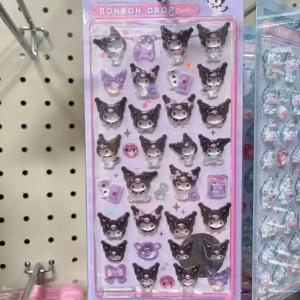 **애니메이션 헬로키티 행요돈 시나모롤 3D 투명 젤리 스티커 크리스탈 장식 스티커 어린이용 휴대폰 케이스 DIY 장난감