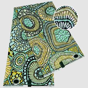 럭셔리 골든 왁스 글리터 스톤 장식, 그랜드 슈퍼 홀랜드 왁스 프린트 원단, 웨딩, 파티 및 축제용, 1개당 6야드